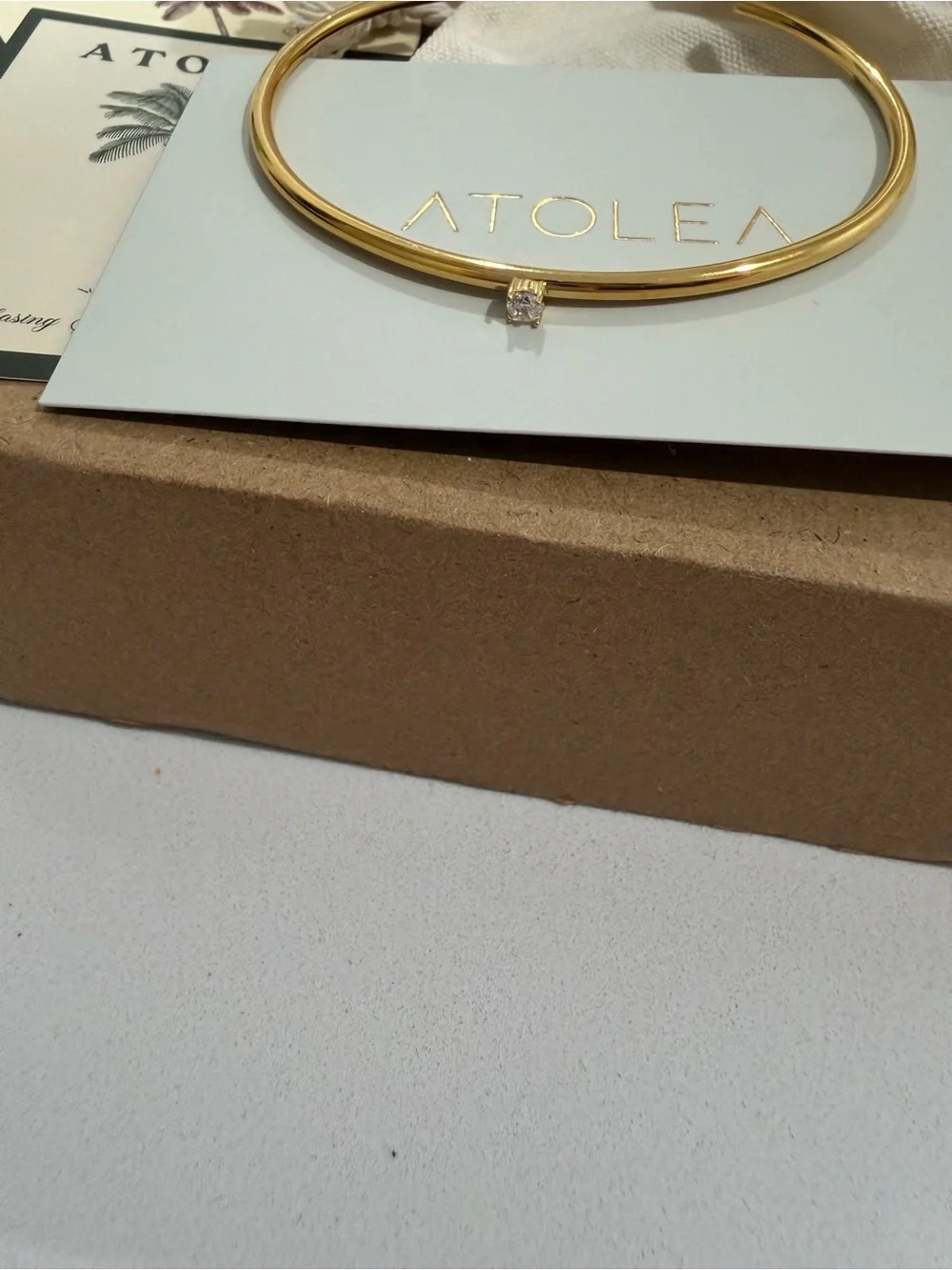 ATOLEA THIN SOLAR CUFF 18kGOLD PLATED NEW IN POUCH